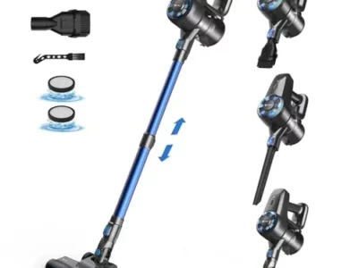 UMLo Cordless Vacuum Cleaner, 6-in-1 Ultra-Lightweight Stick Vacuum with 2200 mAh Battery, 40 Mins Max Runtime, Powerful