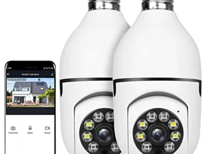 UPULTRA Security Camera 2packs 1080P Wireless WiFi Outdoor Home IP Camera E27 360 Degree Panoramic,Motion Detection and