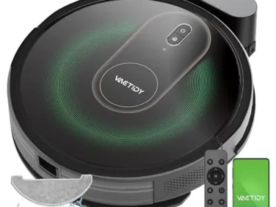 Vactidy T8 Robot Vacuum and Mop, Gyro Navigation Robotic Vacuum Cleaner, 2 in 1 Mopping Robot with Watertank and Dustbin,