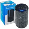 Veva Black Circular Air Purifier, Compact and Modern with UV-C Light, HEPA Filter, 3 Speed Settings, Soft Light, 220 sqft