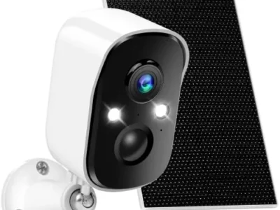 Viseefocu Solar Security Cameras Wireless Outdoor for Home Security, Two Spotlights, 1080P Color Night Vision Battery