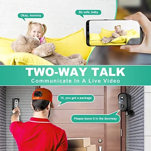 VISION WELL Security Cameras Wireless Outdoor, 1080P Battery Powered AI Motion Detection Spotlight Siren Alarm WiFi