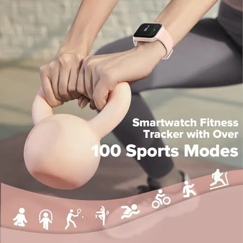 WMK Fitness Tracker Watch, Smart Watches for Women, Android & iOS Compatibility, Phone Call, Alexa, Pedometer, Health