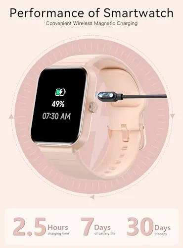 WMK Fitness Tracker Watch, Smart Watches for Women, Android & iOS Compatibility, Phone Call, Alexa, Pedometer, Health