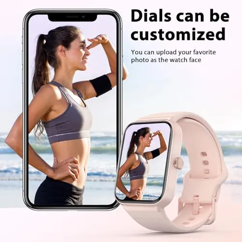 WMK Fitness Tracker Watch, Smart Watches for Women, Android & iOS Compatibility, Phone Call, Alexa, Pedometer, Health