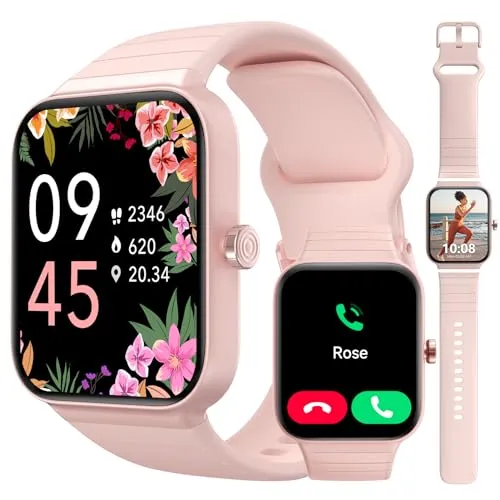 WMK Fitness Tracker Watch, Smart Watches for Women, Android & iOS Compatibility, Phone Call, Alexa, Pedometer, Health