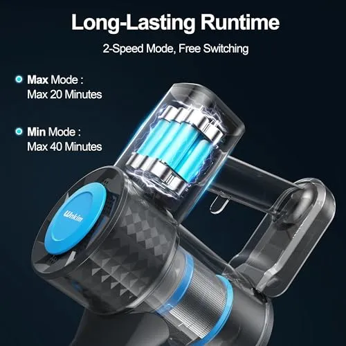WnkimTech Cordless Vacuum Cleaner, Powerful Lightweight Stick Vacuum with 2200 mAh Battery, 6-in-1 Rechargeable Vacuum