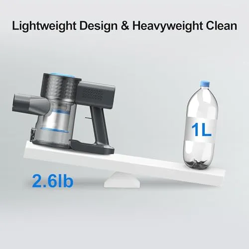 WnkimTech Cordless Vacuum Cleaner, Powerful Lightweight Stick Vacuum with 2200 mAh Battery, 6-in-1 Rechargeable Vacuum