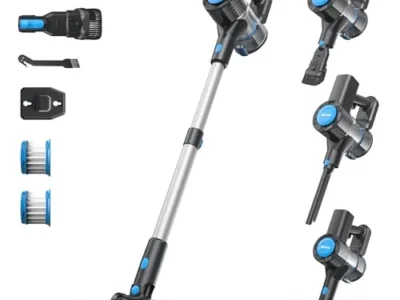 WnkimTech Cordless Vacuum Cleaner, Powerful Lightweight Stick Vacuum with 2200 mAh Battery, 6-in-1 Rechargeable Vacuum