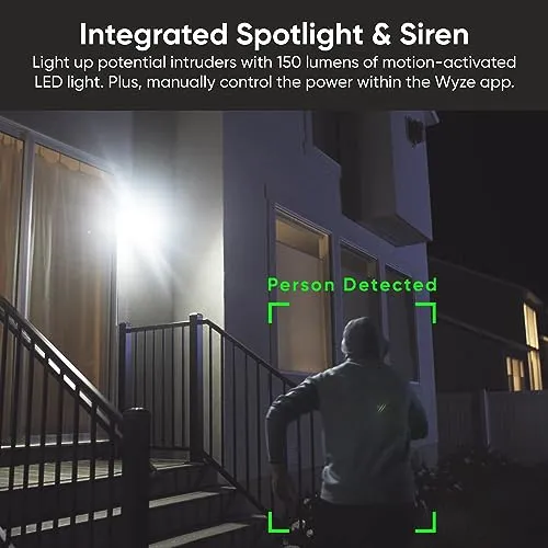 WYZE Battery Cam Pro, Wireless, No Hub, 2K HDR IP65 Outdoor/Indoor Smart Security Camera, Color Night Vision, Integrated