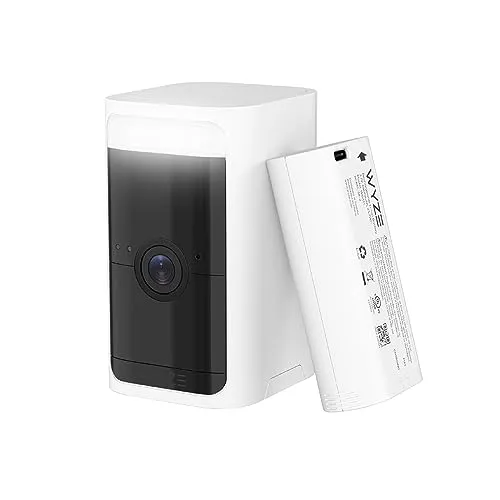 WYZE Battery Cam Pro, Wireless, No Hub, 2K HDR IP65 Outdoor/Indoor Smart Security Camera, Color Night Vision, Integrated
