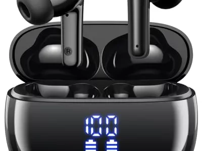 YAQ Wireless Earbuds Bluetooth Headphones, 40H Playtime Stereo IPX5 Waterproof Ear Buds, LED Power Display Cordless in-Ear