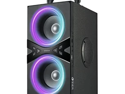 YIER Bluetooth Speakers, Wireless TWS Portable Speaker with Lights,100dB Loud Subwoofer 80W(Peak) Stereo Sound, Bassup