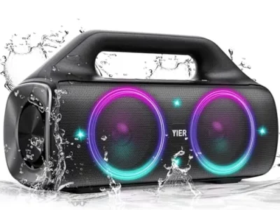 YIER Portable Bluetooth Speakers, 80W Peak Wireless Outdoor Speaker with Subwoofer, Deep Bass, IP67 Waterproof, 100dB Loud