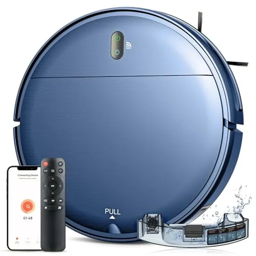 ZCWA Robot Vacuum Cleaner, Robotic Vacuum and Mop Combo Compatible with Alexa/WiFi/App, Self-Charging, 230ML Water Tank for
