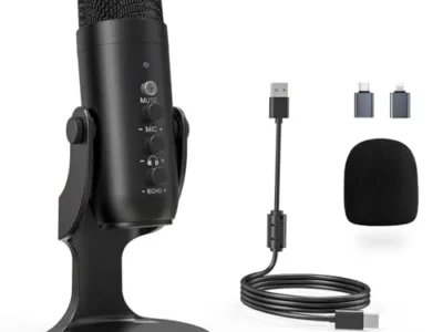 ZealSound USB Microphone,Condenser Computer PC Mic,Plug&Play Gaming Microphones for PS 4&5.Headphone Output&Volume