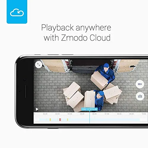 Zmodo 1080p Full HD Outdoor Wireless Security Camera System, 4 Pack Smart Home Indoor Outdoor WiFi IP Cameras with Night