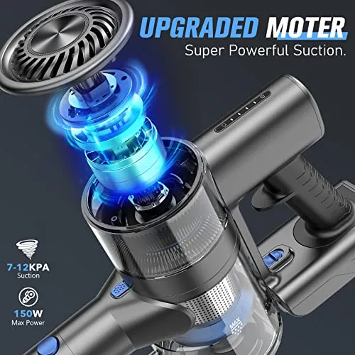 ZokerVacuum 101 Vacuum Cleaners for Home, Cordless Vacuum Cleaner with 80000 RPM High-Speed Brushless Motor, 2600mAh